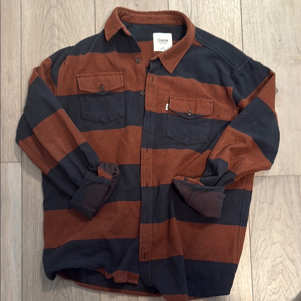 Katin Smith Men's large Striped Button-down Shirt